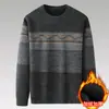 Suéter de inverno do papai, com forro de fleece e espessado, camisa base quente de chenille para homens de meia-idade, adequada para senhores mais velhos e avôs