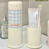 Set de Vasos Portátiles para Artículos de Tocador, Vaso Portátil para Cepillo de Dientes, Caja Linda para Guardar Cepillo de Dientes con Tapa, Vaso para Enjuague Bucal de Viaje