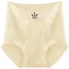 Pantaletas de Algodón Peinado Clase A para Mujer con Refuerzo de Algodón Puro, Diseño en Relieve Estilo Chino, Lujo Ligero, Cintura Alta, Control de Abdomen, Talla Grande 10A, Antibacterianas, Refuerzo Extendido