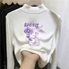 Blusa de segunda pele para meninas, nova coleção outono/inverno 2026, camiseta infantil, blusa de manga longa slim fit com estampa de desenho animado para meninas pequenas