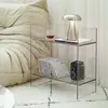 Mueble Lateral de Sofá para Sala de Estar Minimalista Moderno Gabinete de Almacenamiento Gabinete de Almacenamiento de Pie Estante de Almacenamiento para Baño Gabinete de Almacenamiento Transparente