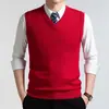 Colete Tricotado de Inverno 2026 Comércio Exterior Transfronteiriço Suéter Masculino Colete Masculino para Homens de Meia-Idade Suéter de Lã em Camadas para Homens