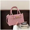 Bolsa Quadrada Pequena Estilo Europeu e Americano Grande Capacidade Textura de Pedra Nova Tendência Retro Elegante Ombro Único Transversal Mão