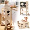 Estantería de Almacenamiento de Juguetes Multinivel de Madera Maciza para Jardín de Infancia Montessori Estantería para Libros Infantiles Estantería para Libros Ilustrados Organizador de Juguetes
