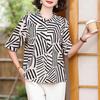 Camisa elegante de verano para madres, camisa de moda para mujeres de mediana edad, camisa fina, blusa de gasa de verano para mujeres de mediana edad