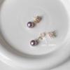 Pendientes Elegantes Vintage de Estilo Francés con Goteo de Aceite Morado Fresco, Diseño de Nicho con un Toque de Alta Gama, Pendientes Elegantes y Versátiles