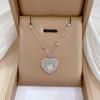 [Acero de titanio de cuerpo completo] Collar de oro real con personalidad de amor antiguo y minimalista para mujer, cadena de clavícula roja de red.