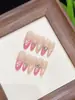 Diamante Rosa Socialité Oval Largo Gradiente Rojo Rosa Cuentas de Cristal Ojo de Gato Quilate Amante Otoño/Invierno Nuevo 30 Piezas Alta Calidad
