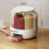 Recipiente Rotativo de Arroz para Uso Doméstico, Recipiente Selado à Prova de Insetos e Umidade, Caixa Compartimentada para Armazenamento de Grãos, Recipiente para Armazenamento de Arroz