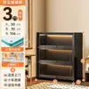 Estante de aço para uso doméstico com portas de vidro, estante infantil, armário de armazenamento, armário de exposição para miniaturas, prateleira de armazenamento de ferro, armário de exposição de metal