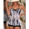 2024 bikini de comercio exterior Amazon dividido sexy AliExpress traje de baño europeo y americano transfronterizo tres piezas teñido anudado negro