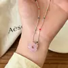 ¡Flores Arcoíris! Collar de Flor de Dopamina con Cuentas para Mujer, Diseño de Nicho, Exquisita Cadena para Clavícula, Impresionante Accesorio