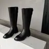 Botas de montar de moda estilo británico de 5 cm de tacón alto, nuevo modelo otoño e invierno 2026, puntera redonda, tacón grueso, botas largas hasta la rodilla para mujer