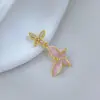 [Ouro Real de Cobre] Lindo Presente para Mulheres Elegante Comércio Exterior Transfronteiriço DIY Artesanal Joias Pingente Micro-Incustado de Zircônio de Cobre