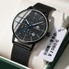 Relógio Masculino Genuíno Moda Simples Estudantes do Ensino Médio Personalizado Calendário Jovem Pulseira de Aço Líquido Milanesa À Prova d'Água Fino Relógio de Casal