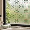 Pegatina de Vidrio con Impresión UV para Ventana Puerta Verde Claro Flor Hoja Arte Popular Decorativa para Ventana Puerta Venta al por Mayor