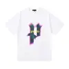 Comércio Exterior Marca da Moda Marca Roxa Logo Clássico de Letras Estampado Manga Curta Névoa Rua Americana Marca da Moda Camiseta