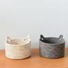 Cesta de almacenamiento de escritorio, cesta de almacenamiento de cuerda de algodón tejida a mano, caja de almacenamiento de llaves, artículos diversos, refrigerios, cesta de almacenamiento de juguetes de tela
