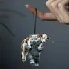 Transfronteiriço 2025 Novo Pingente Plano Gato de Carro com Vaca Acrílico Árvore de Natal Bolsa Pingente Decoração