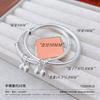 Pulsera de Plata Antigua para Mujer Plata Esterlina 9999 Huan de Dos Generaciones Pie Plata Pulsera para Niños Mate Push-pull Sólida Círculo Liso Plata Joyería para Niños