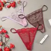Tanga de Encaje Ropa Interior Sexy para Mujer de Tiro Bajo Moda Transpirable Secado Rápido Cómodo