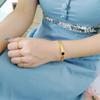 Pulsera de estilo europeo y americano con números romanos para mujer, joyería chapada en oro de acero de titanio transfronteriza, hip hop versátil de alto sentido, diseñador