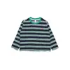 Top Rayado para Niña Estilo Otoño 2026 Inspirado en la Montaña Infantil Holgado Cuello Redondo Manga Larga Suave para Bebé Amigable con la Piel Capa Base