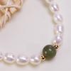 Suministro directo de fábrica pulsera de perlas de agua dulce nueva moda jade Hetian cuentas de mijo perla pulsera elástica al por mayor