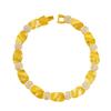 Lin Er Mismo Estilo Tienda de Oro Mismo Estilo Oro Arena Cepillado Flor de Diamante Pulsera de Cinta para Mujer Lujo Ligero Vintage Pulsera de Alta Gama