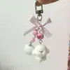 Cadena para Teléfono Colgante Colgante de Animal de Peluche Lindo Estilo Coreano, Conejito Blanco Pequeño Esponjoso, Patito Amarillo Pequeño, Llavero de Koala