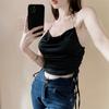 Atacado Transfronteiriço Camisola Elegante com Corrente e Amarração no Pescoço Halter para Mulheres, Pode Ser Usada como Camada Interna ou Externa, Top Estiloso
