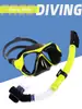 Equipamento Completo de Máscara de Mergulho para Adultos Snorkel Duplo Tesouro Impermeável Snorkel Totalmente Seco Semi-Seco Máscara para Miopia Óculos de Natação
