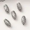 Cuentas de Barril Chapadas en Oro de Plata de Ley, Monedas de Nube Propicia, Cuentas Redondas, Accesorios de Cuentas Espaciadoras, Accesorios de Material para Manualidades de Cuentas Hechas a Mano Retro de Plata Lisa