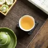 Tangerina Verde Pequeña Taza Dorada Maestro Naranja Verde Cerámica Nuevo Estilo Retro Chino Imitación Dinastía Song Juego de Té Kung Fu Taza de Té para el Hogar Taza Individual