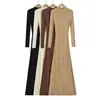 Vestido de Punto para Mujer para Finales de Otoño y Principios de Invierno, Nuevo Estilo Otoño e Invierno 2024 con Abrigo y Suéter Falda Larga