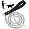 Amazon Explosiones Cadena de Perro Dorada de Acero Inoxidable de 10 mm Correa de Tracción Mango de Cuero Cadena Cubana Encriptada Tracción para Mascotas