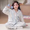 Pijama Infantil de Franela para Niñas, Otoño/Invierno, con Terciopelo Plus, Más Grueso, para Niños Mayores, Vellón de Coral, Niños Bebés, Conjunto de Ropa para el Hogar