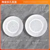 Plato de cerámica para cocinar al vapor plato para dumplings plato para cocinar al vapor bollos plato para cocinar al vapor mariscos plato de drenaje rejilla redonda porosa para cocinar al vapor vaporera plato para frutas horno de microondas
