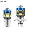 Amazon para productos nuevos faros de motocicleta LED H4 BA20D P15D blanco amarillo dos colores súper brillante lente de faro