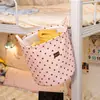 Cesta de lavandería de lunares para mesita de noche, almacenamiento para dormitorio, gran capacidad, cesta de lavandería para baño, redonda, plegable, para dormitorio