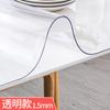Mantel para mesa de café de plástico de vidrio blando de fábrica, impermeable, anti-quemaduras y a prueba de aceite, tapete de mesa transparente de PVC, borde engrosado de 5 mm