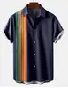 2024 Verão Nova Camisa Casual Masculina de Comércio Exterior Transfronteiriço com Estampa Digital 3D Camisa Masculina