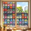 Pegatina de Vidrio Colorida Retro Translúcida Opaca Floral para Ventana Puerta de Baño Película de Privacidad Anti-Miradas