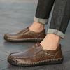 Zapatos de Gorro Populares Transfronterizos para Hombre Zapatos de Conducir Británicos Zapatos Casuales Nuevos Otoño e Invierno 2025 Zapatos de Cuero Slip-On de Moda