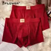 Cueca Masculina Vermelha Grande, Boxer de Algodão Puro Cintura Média, Boxer Masculino Tamanho Grande, Roupa Íntima Vermelha para o Ano do Coelho, Roupa Íntima Vermelha Masculina
