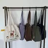 Bolso de Hombro de Nylon Bordado con Ciervo Lindo Estilo Bosque Gran Capacidad Bolsa Tote con Cordón Estilo Perezoso Bolsa para Commuter