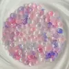 Flor de Flor de Cinco Pétalos de Acrílico Jelly de Dos Tonos Color Plateado 12mm Accesorios para el Cabello Estilo Antiguo DIY Pasadores Cuentas Sueltas Material Accesorios Adornos