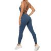 Pantalones de Yoga Deportivos para Correr Fitness para Mujer, Nuevo Diseño Europeo y Americano, Cuello en V, Línea de Vergüenza Invisible, Ajustados, Espalda Descubierta, Mallas de Una Pieza
