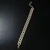 Tornozeleira Hip Hop Europeia e Americana Joia Tornozeleira Cubana Cheia de Diamantes hiphop Moda Masculina Joia Punk para Pé com Diamante