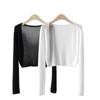 Tencel malha cardigan jaqueta feminina verão xale outono exterior vestir cintura fina ar-condicionado camisa blusa short top